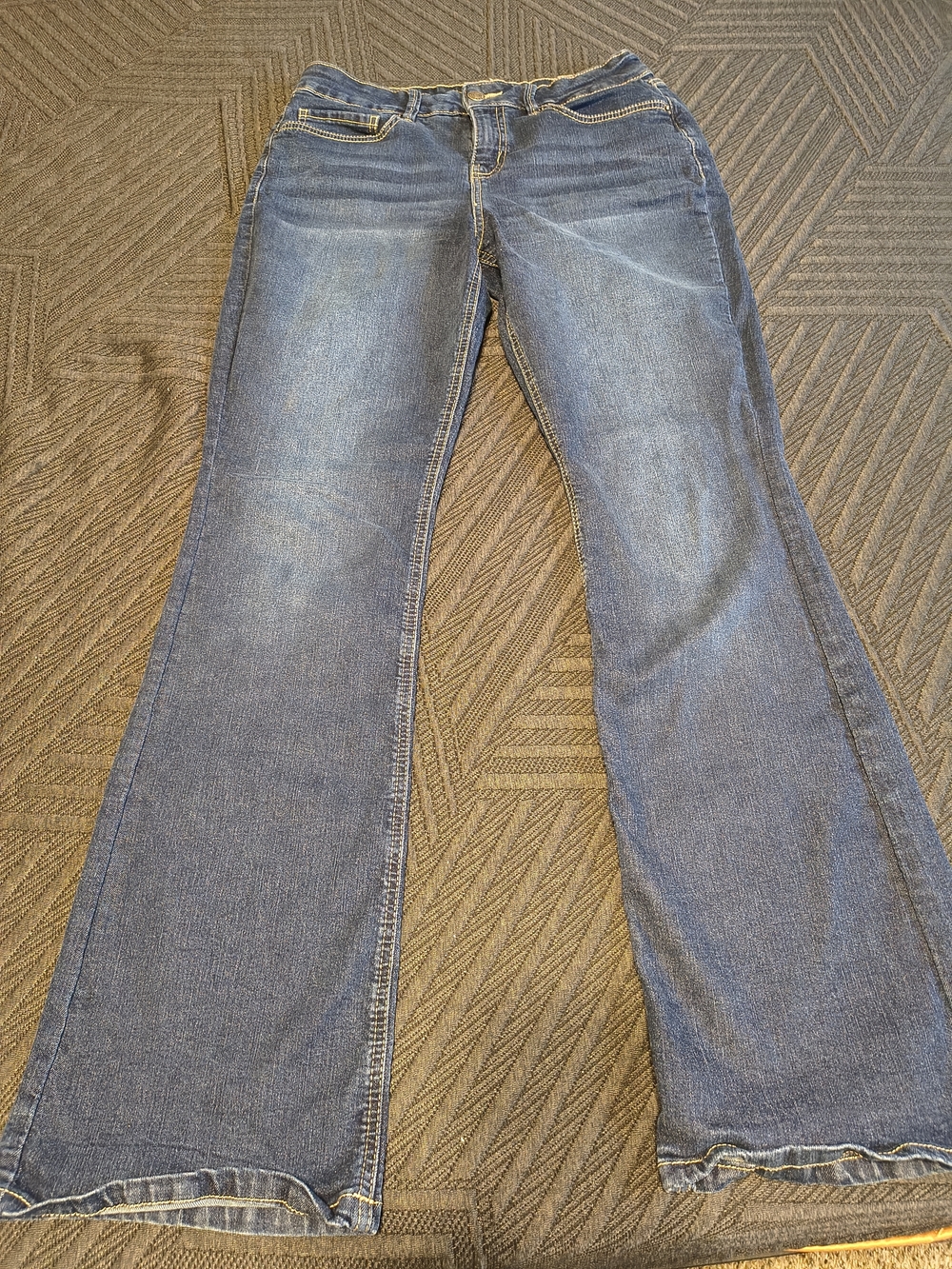 Royalty For Me Denim Flare Jeans in Faded Blue